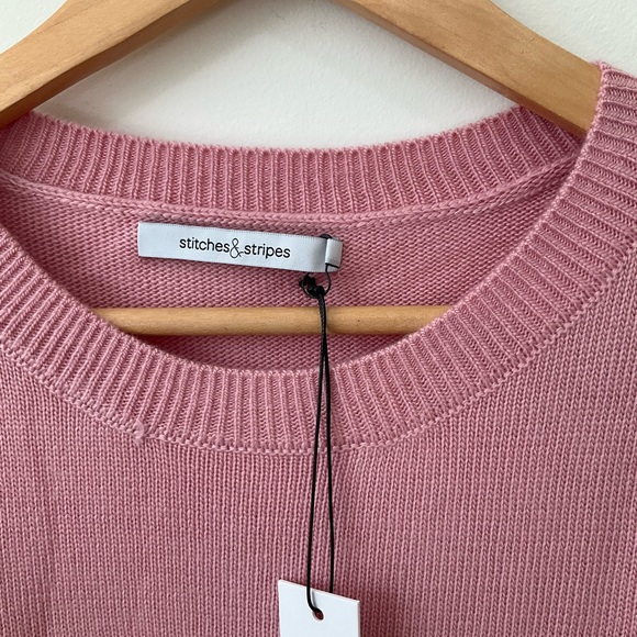 Stitches & Stripes Sweater Womens Large Long Sleeves Knit Tops Pink Rose New - Picture 4 of 10
